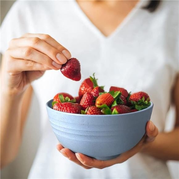 Wheat Straw Dinnerware Sets, 20 PCS Microwave Unbreakable Plates and Bowls Sets - Picture 6 of 6